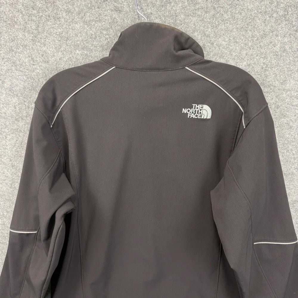 The North Face Apex Softshell Jacket Black Red Zip Pockets Fleece Lined Mens L
